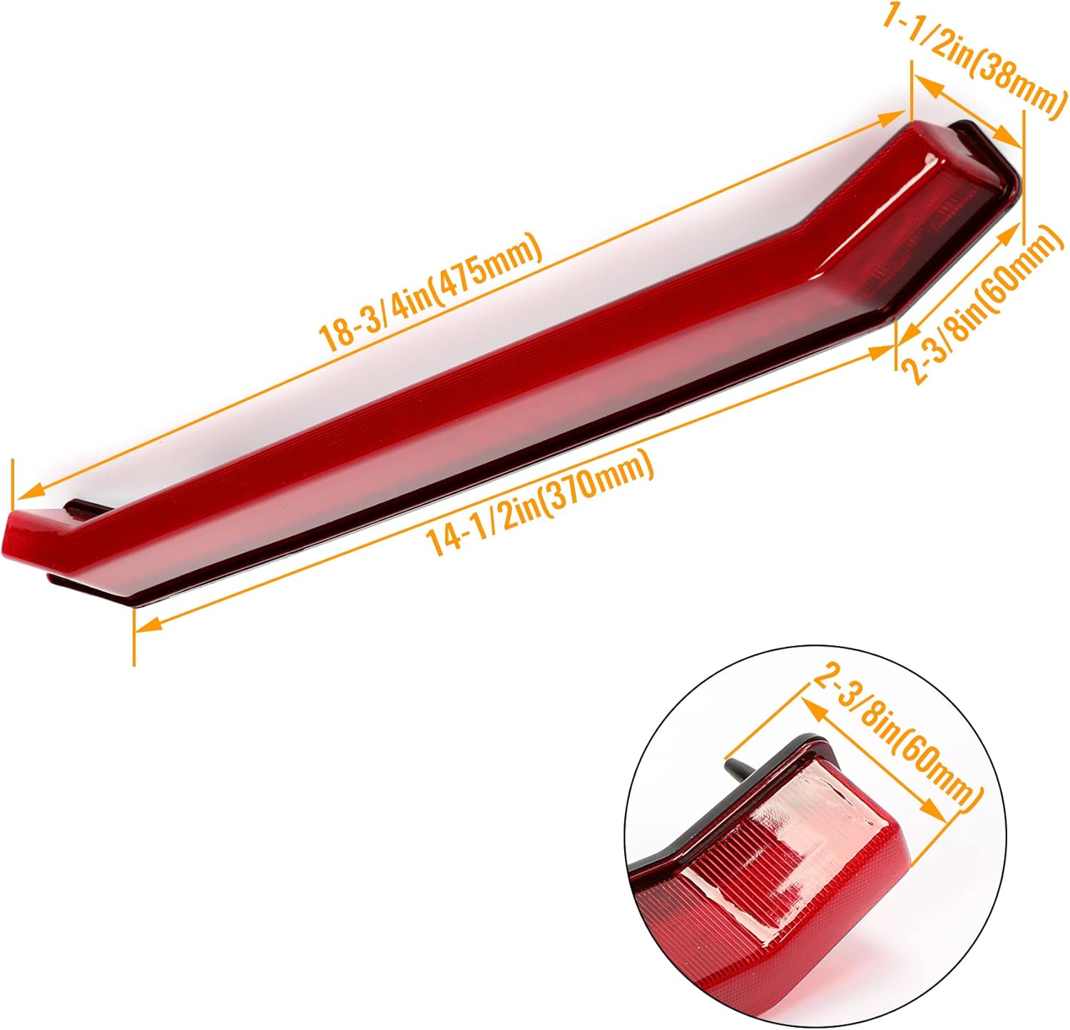 HECASA Center Tail Light Compatible with 2019-2023 Polaris RZR XP 1000 / XP Turbo/XP 4 Turbo/XP 4 1000 Replacement for 2413431 UTV Rear Center Accent Brake Lamp Taillight