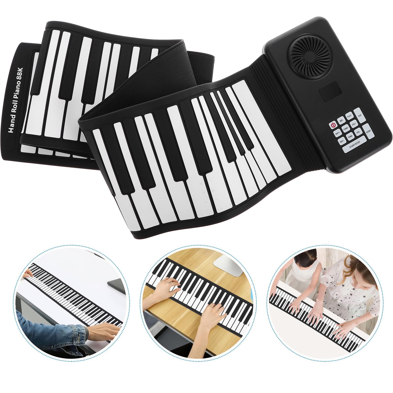 Zerodeko Pianoforte con Altoparlante Integrato Pieghevole in Silicone Portatile 88 Tasti e Alimentazione USB per Principianti e Viaggi