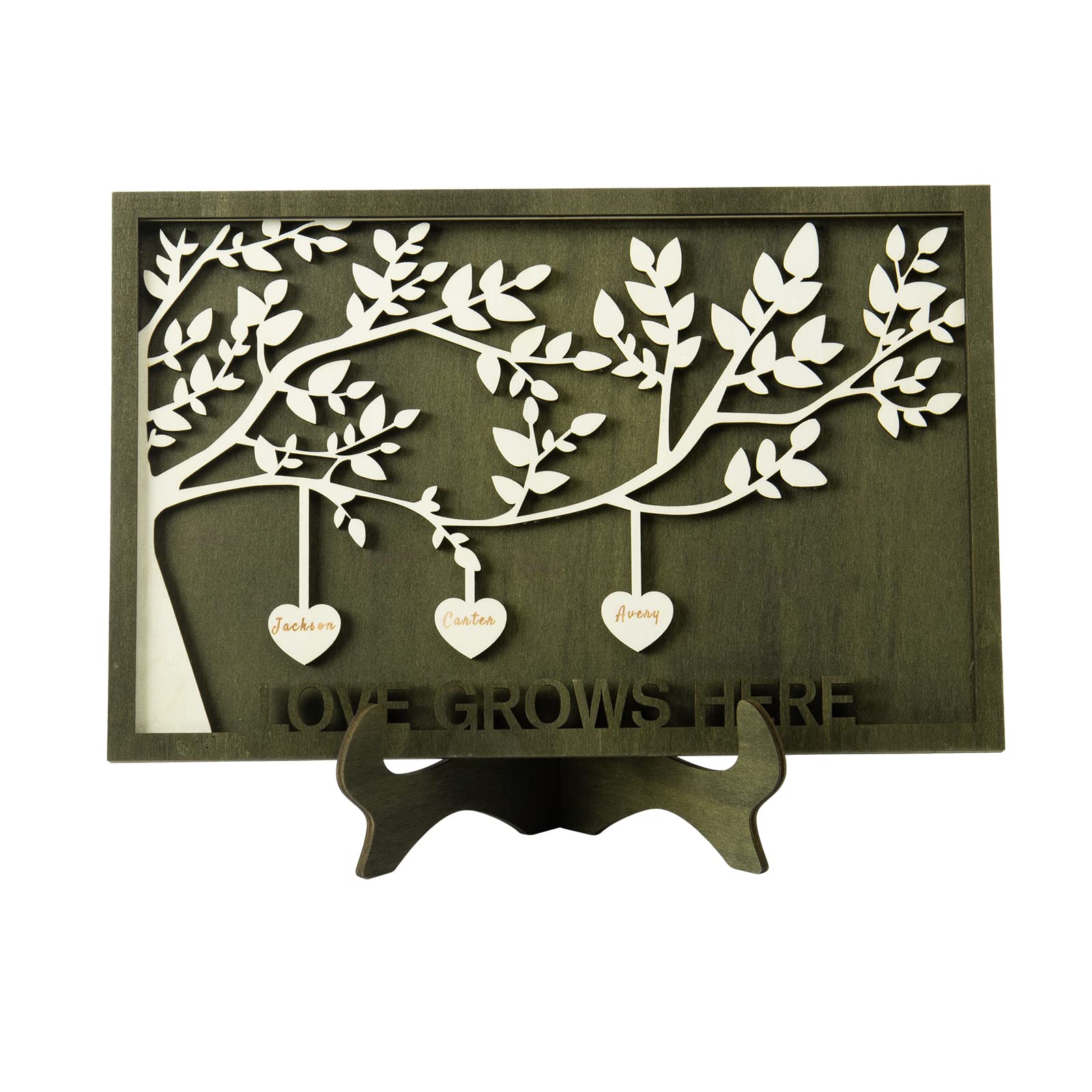 Engraved Home Decor Personalized Wooden Family Tree Plaque - Custom ...