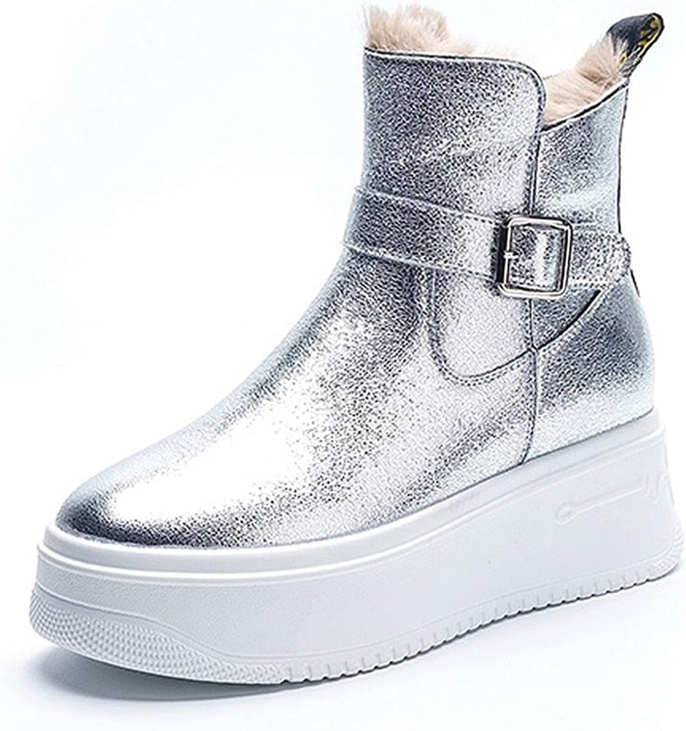 silver platform booties