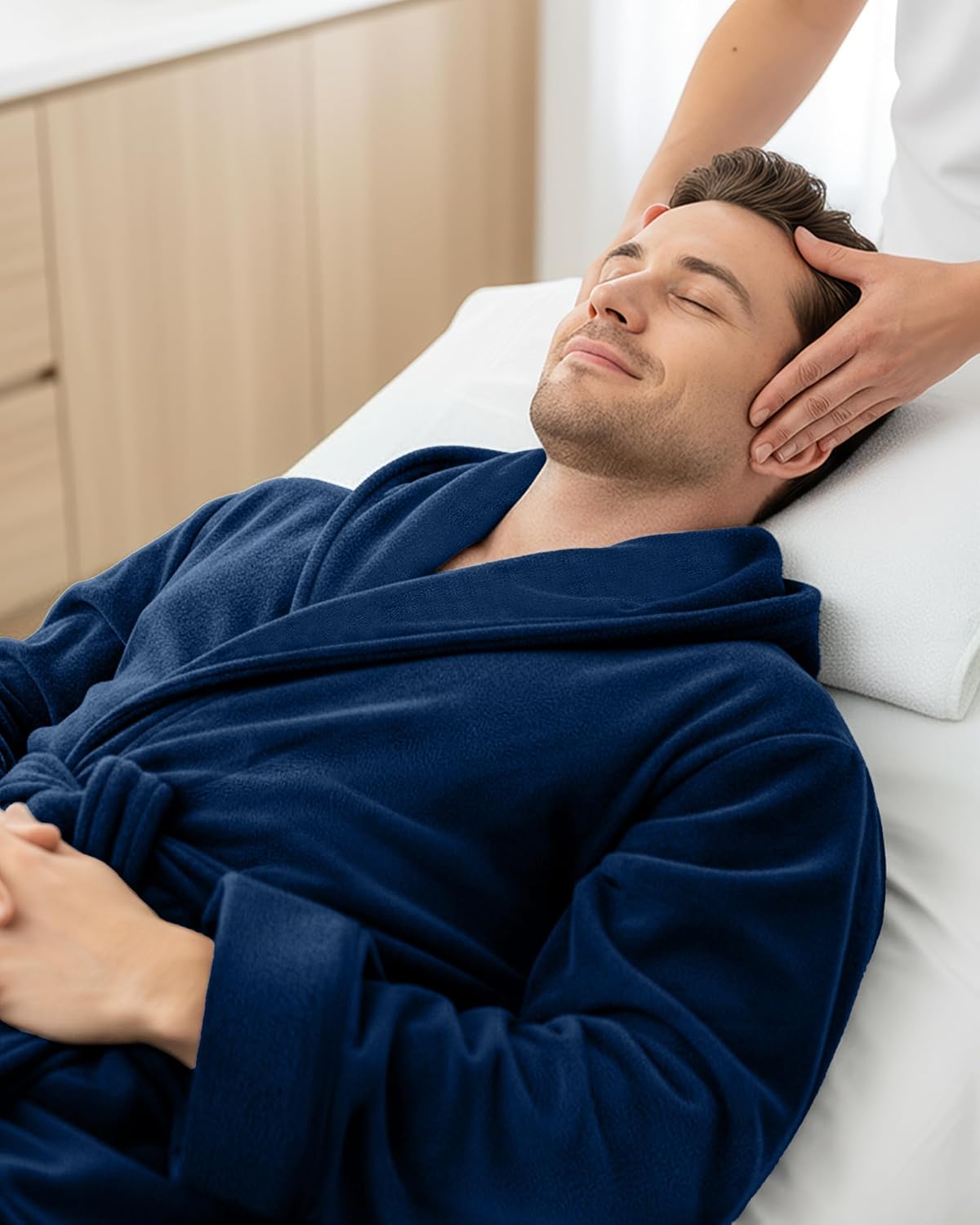 NY Threads Mens Robe with Hood, Luxury Plush Fleece Hooded Mens Bathrobe, Spa Bath Robe for Men - Image 6