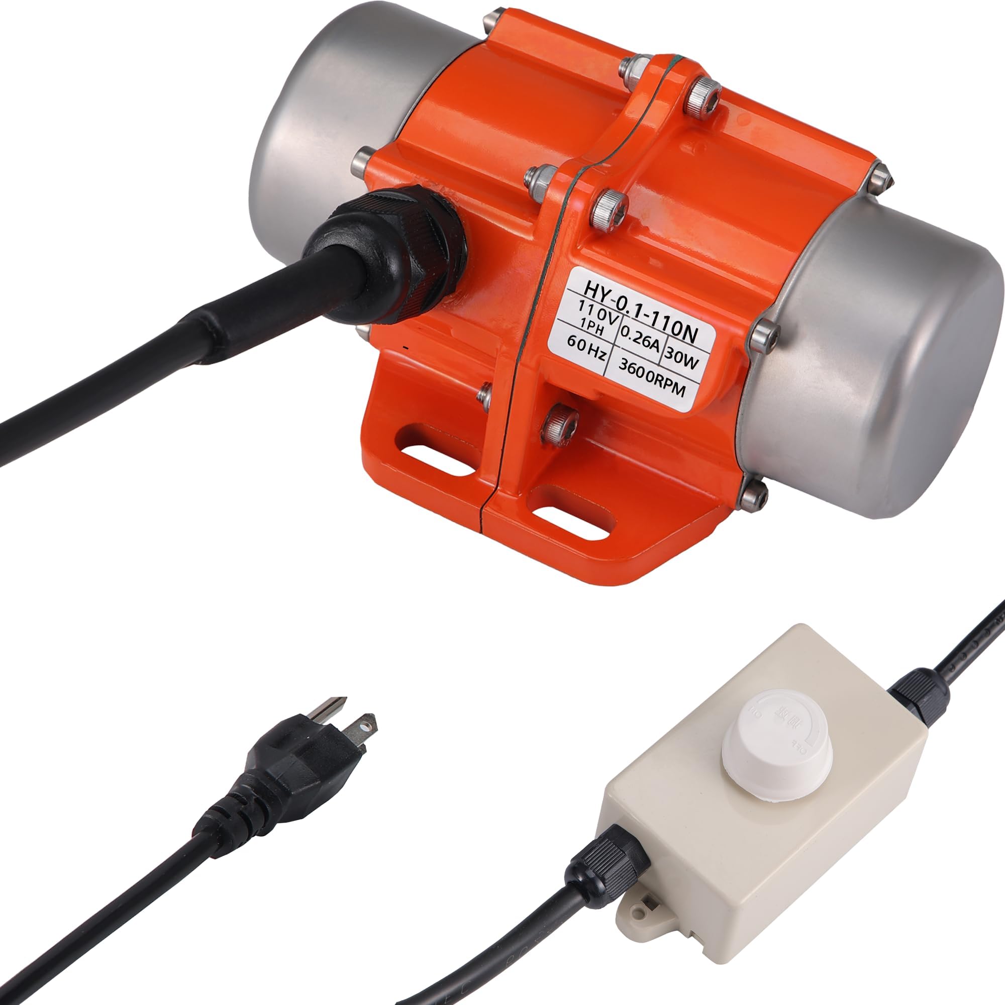 Vibrating Motor Speed Controller, 30W Mini Industrial Motor, Single Phase Aluminum Alloy, AC 110V 3600rpm Shaker Table
