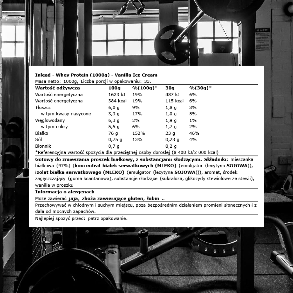 Inlead Whey Protein (1000g) Vanilla Ice Cream - Białka - Mieszanka białek serwatkowych