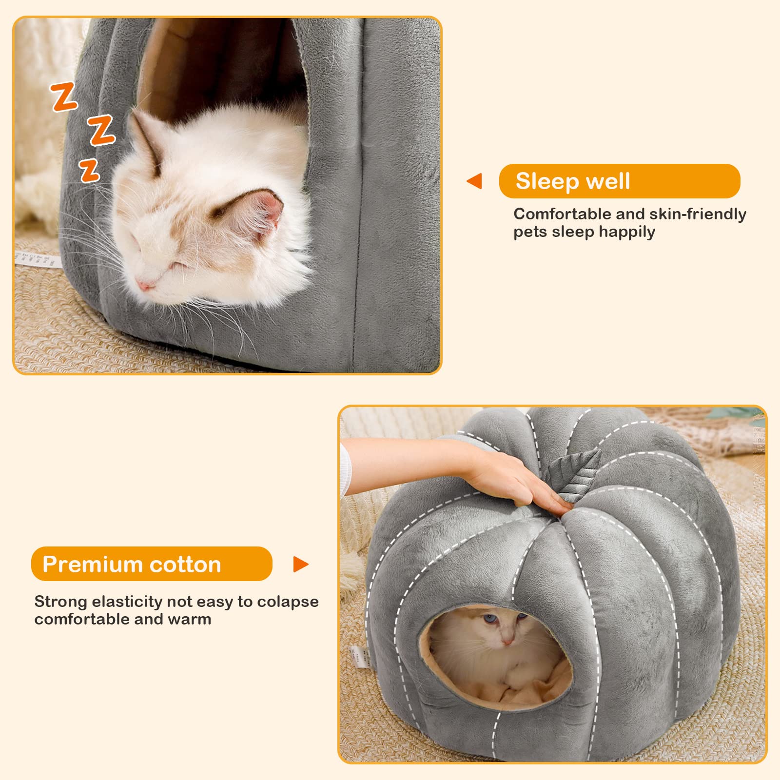 Cozy Pet Nest - Niche pour chat - Tente igloo pour chats, chiens, chatons et petits animaux de compagnie - Lit en peluche douce avec coussin amovible et lavable