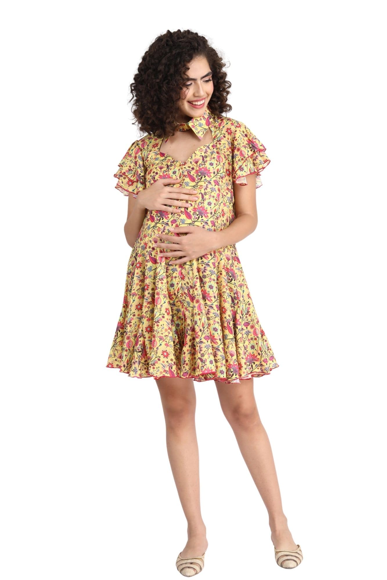 Sunny Blooming Maternity & Nursing Dress for Women-image-1