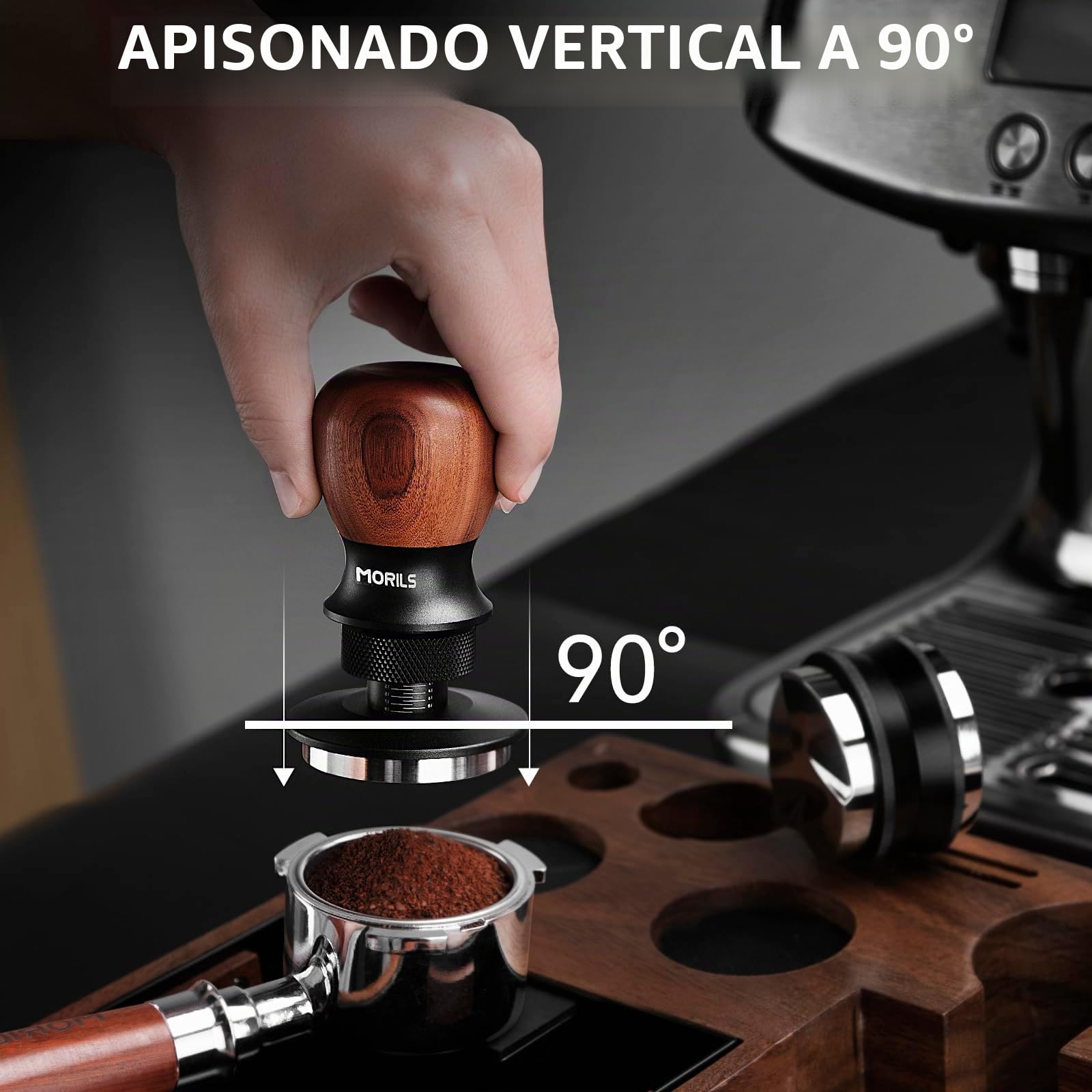 Espresso Tamper 53.3mm, Coffee Tamper with Spring Loaded Tamper, Adjustable Depth, Stainless Steel Base Espresso Coffee Tamper Fits for All 51mm 52mm Espresso Machine.