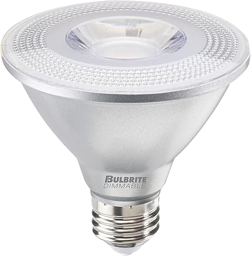 Bulbrite Bombilla LED de inundación PAR30 de cuello corto regulable de 10 W, luz blanca suave de 3000 K, 800 lúmenes