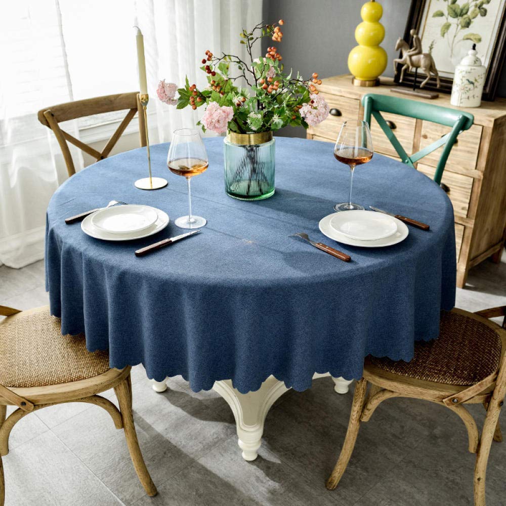 Gray Table Cloth Anti Fading Table Cover Anti Wrinkle Cotton Linen Soft Piano Dust Cloth For Kitchen Dining Room Diameter Circle 220Cm (Color : Size : Diameter Circle 160