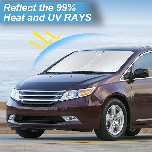 Miniatura 178 de Parasol para parabrisas de ajuste personalizado, cubierta para ventana delantera, visera plegable 210T, protector que bloquea los rayos ultravioleta