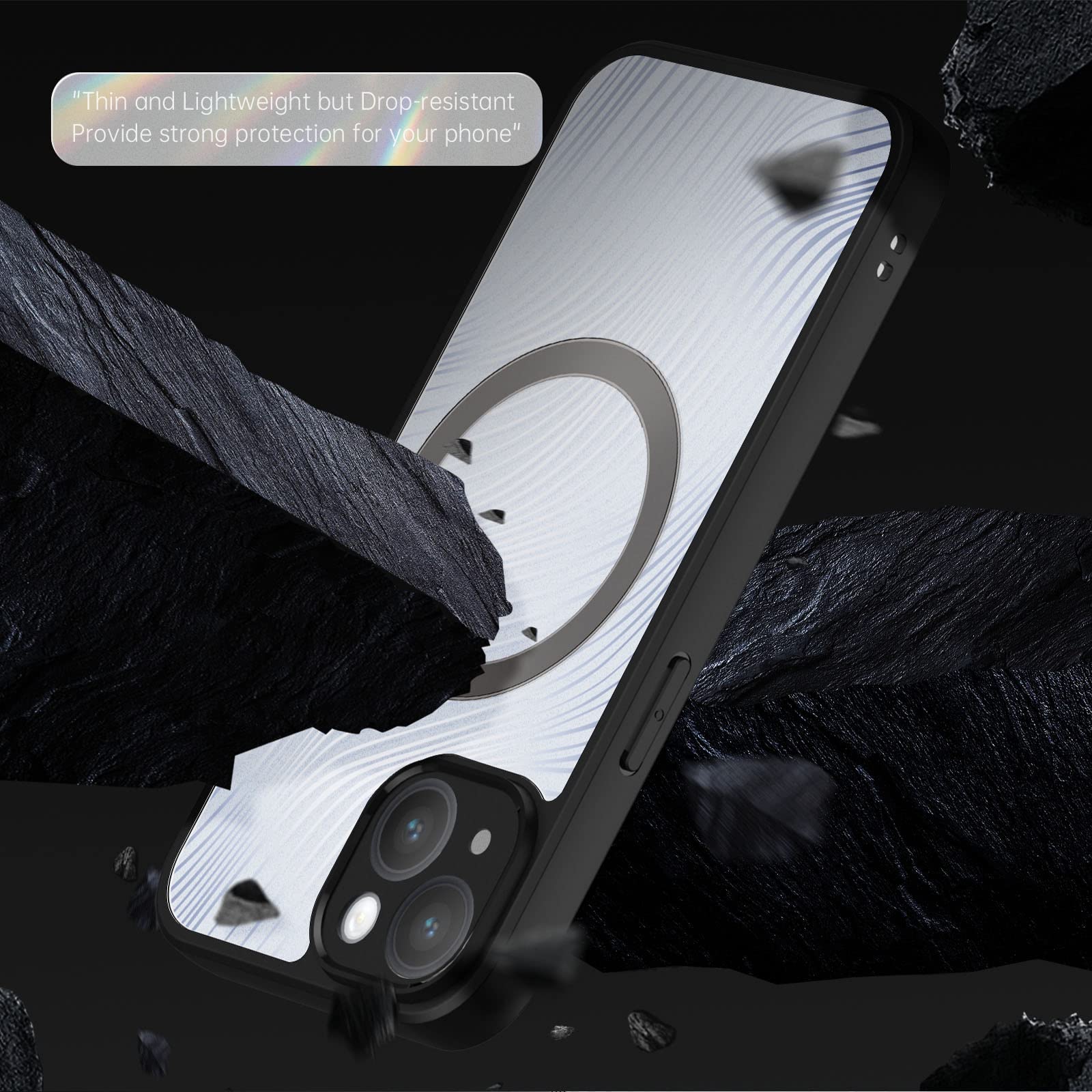 Custodia Magnetica Opaca Per IPhone 14 - Compatibile MagSafe, TPU Antiurto, Nero - 4