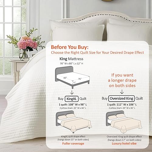 Vista 168 de KASENTEX - Juego de edredón lavable a máquina, cubrecama muy suave, ligero, lavado a la piedra, con costuras detalladas, matrimonial/queen con 2