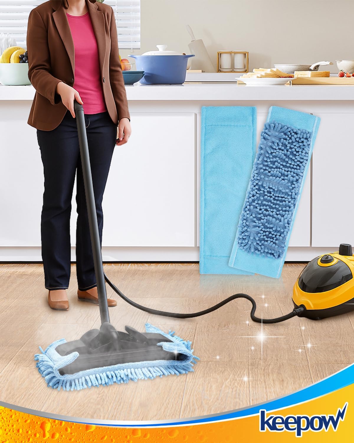 KEEPOW Microfiber Steam Mop Pad Fit for Wagner Steamer 905e, 915e and 925e