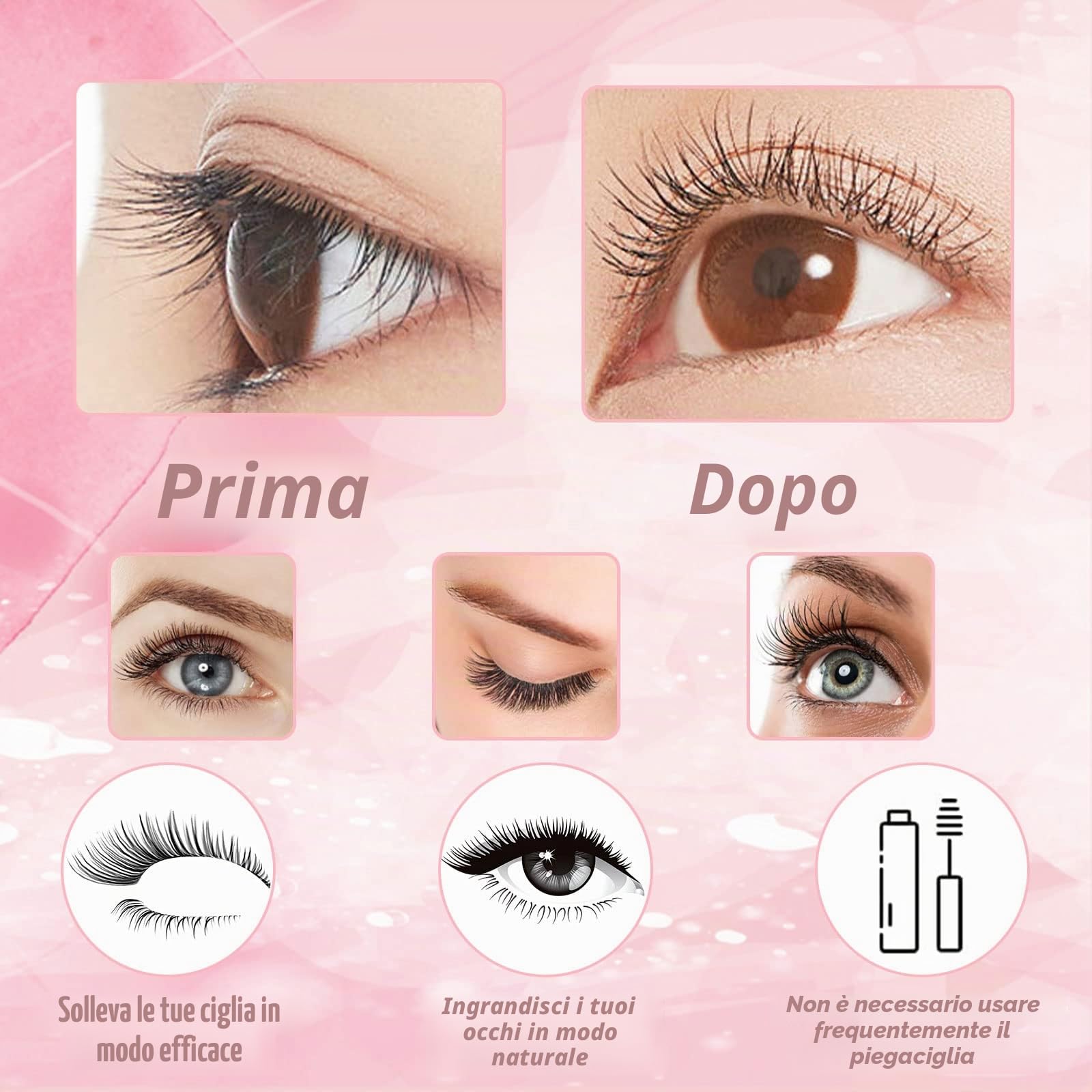 Kit Laminazione Ciglia, Ciglia Arricciate Ciglia Lifting Set, Arricciare le Ciglia Kit completo,Lash Curling semipermanente arricciature e sollevamento con Lash Pad per trattamenti di bellezza