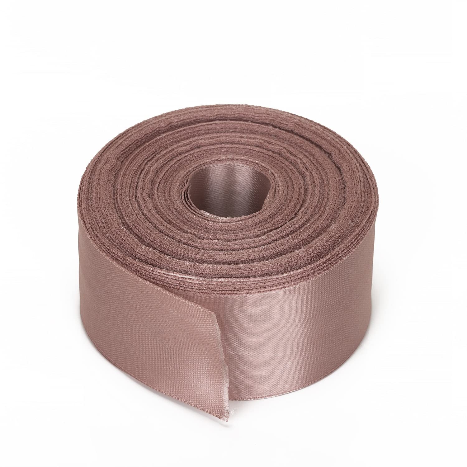 Trimming Shop 25mm x 25 Metres Double Sided Satin Ribbon, Rose Gold