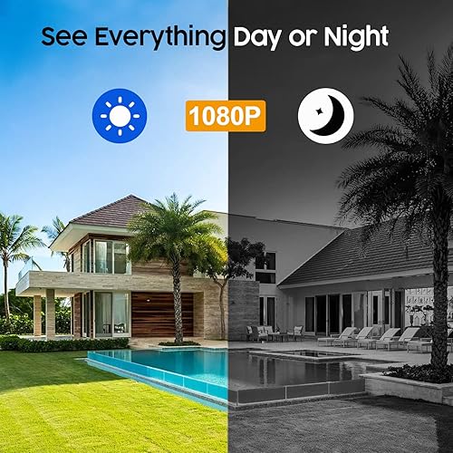 Miniatura 3 de Sistema de cámara de seguridad con cable de 8 canales con disco duro de 1 TB, CCTV DVR de 2 MP de 8 canales y 4 cámaras de vigilancia 1080P para