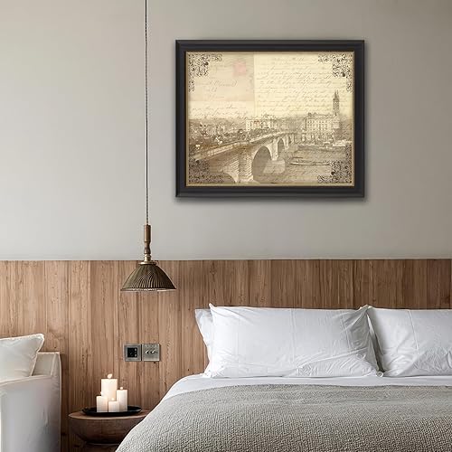 Miniatura 3 de Marco de fotos retro vintage de 2 tonos de madera negro dorado de 11 x 14 pulgadas, tapete blanco roto de grado museo de 8 x 10, protección de