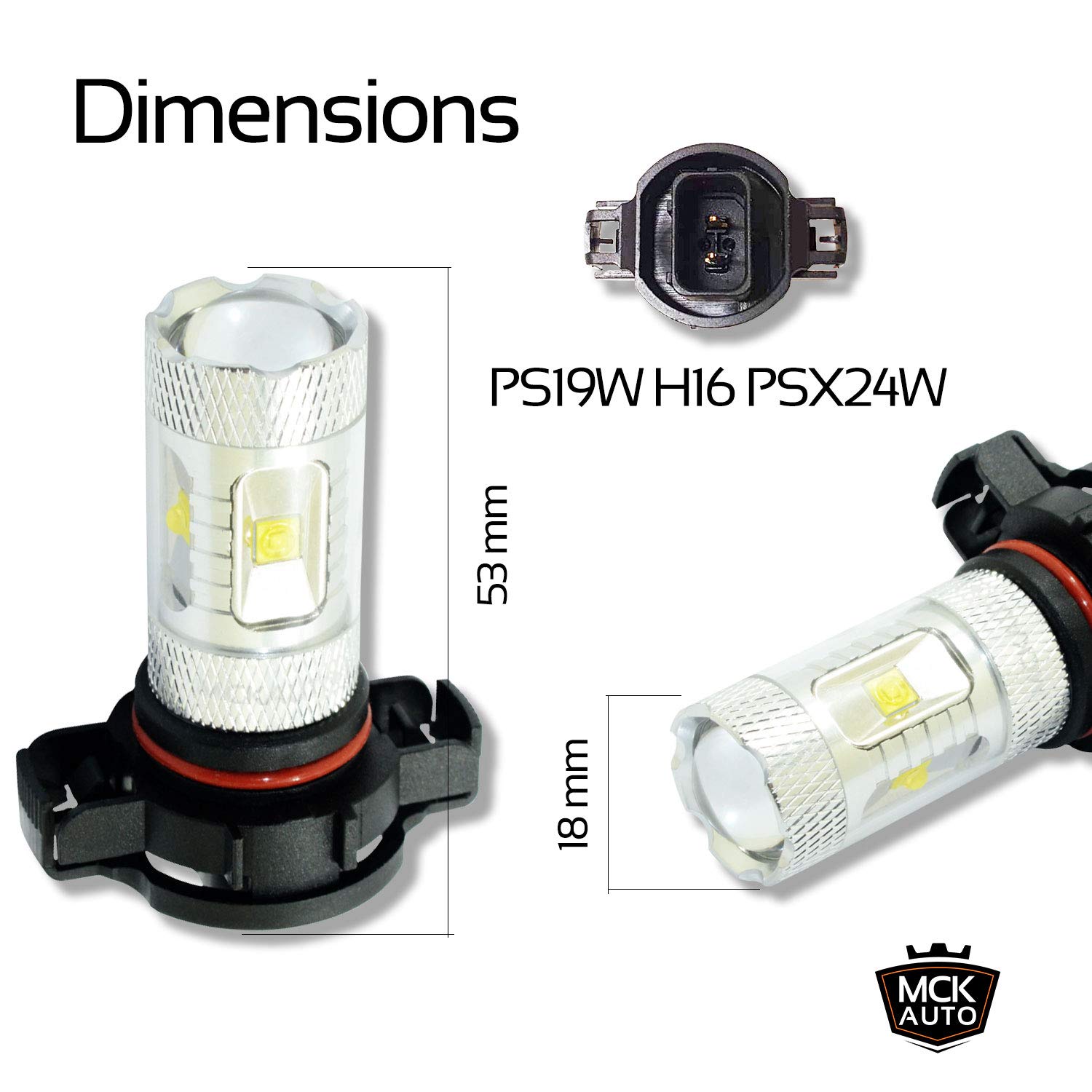 Sostituzione per PS19W H16 PSX24W LED CanBus Set di lampadine bianche molto chiare e senza errori compatibili con A3 8PA