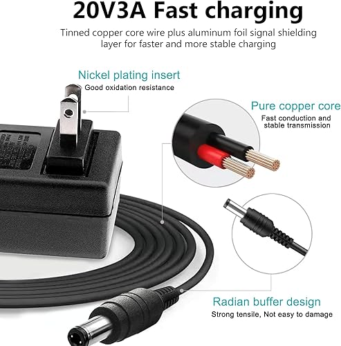 Miniatura 3 de Adaptador de cargador de 20 V de repuesto para Sony SRS-XG500 SRSXG500 X-Series Party Speaker, Bose Solo 5 TV Sound System Speaker 418775