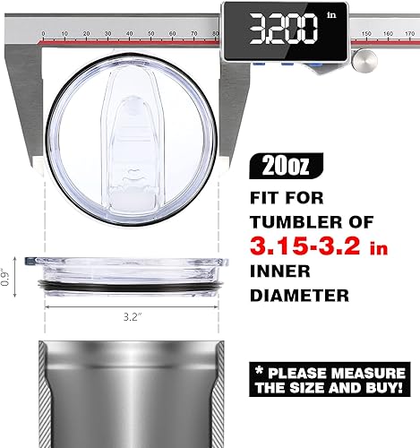 Miniatura 9 de Pandaria Paquete de 2 tapas de vaso de 30 onzas, tapas de repuesto a prueba de fugas para vasos, tapas deslizantes a prueba de derrames, aptas para