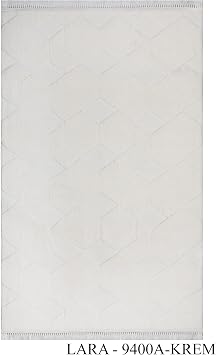 my evilla Modern Dekoratif Lara Dokuma Salon Oturma Odası Balkon Mutfak Halısı Koridor Halı Yolluk 9400A Krem 100 x 200