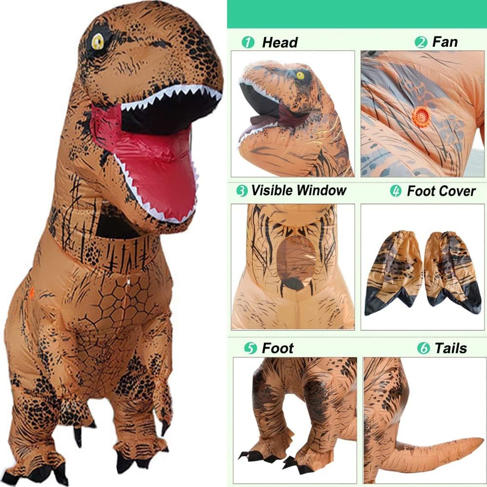 Costume da dinosauro gonfiabile per adulti