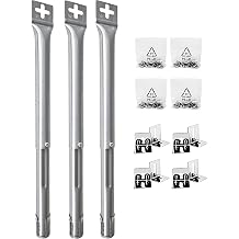 Set of 3 Universal Adjustable Burner Tubes 12 inches to 17.5 inches for 3 Burner Gas Grills from Weber, Dyna Glo, Nexgrill, Brinkmann, Master Forge & Others, Replacement Burners for Gas Grills
