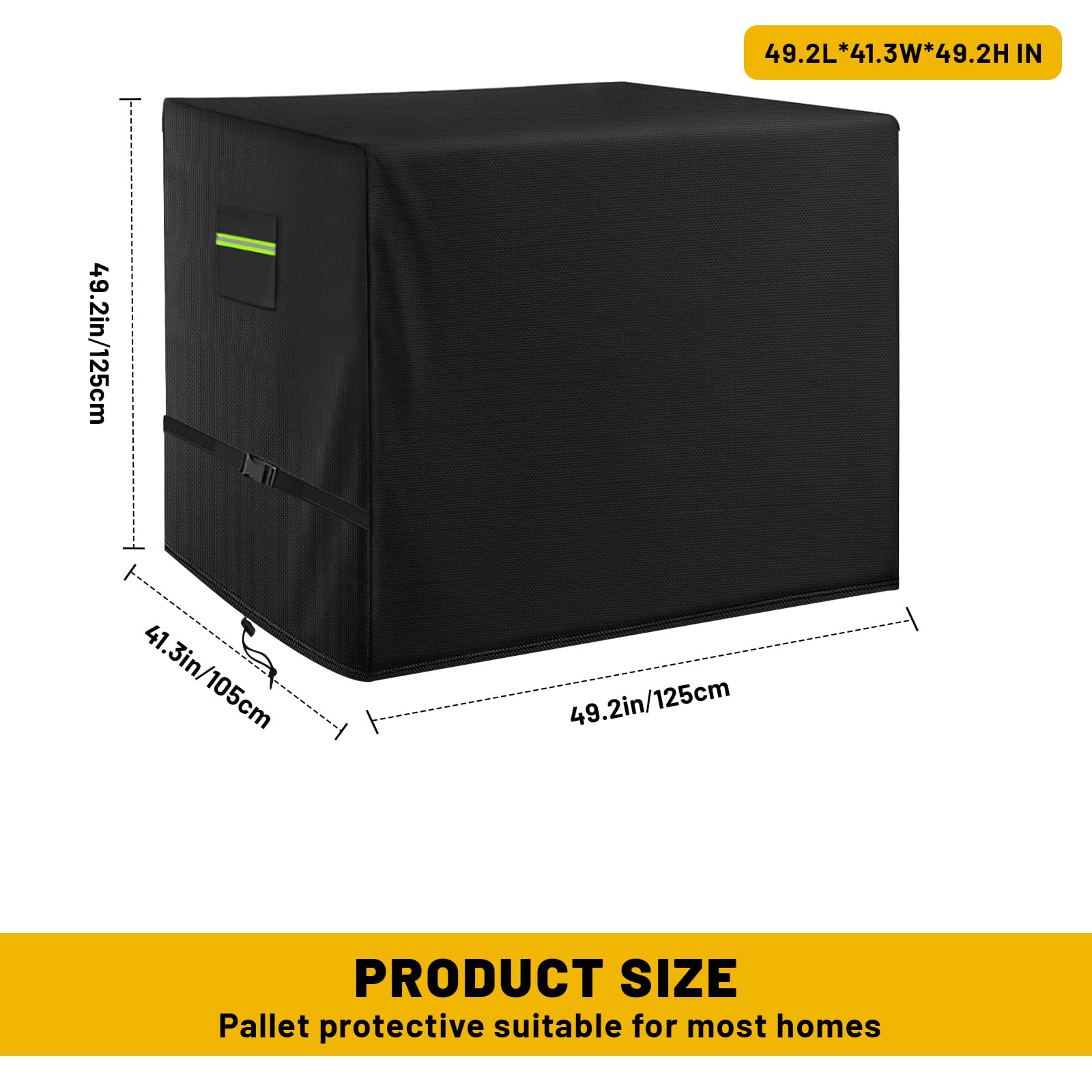 Housse pour palettes et caisses grillagées, Protection imperméable Toutes Saisons, Housse de Palette Euro en Tissu Oxford 600D, Robuste et résistante aux déchirures (125 * 105 * 125CM)