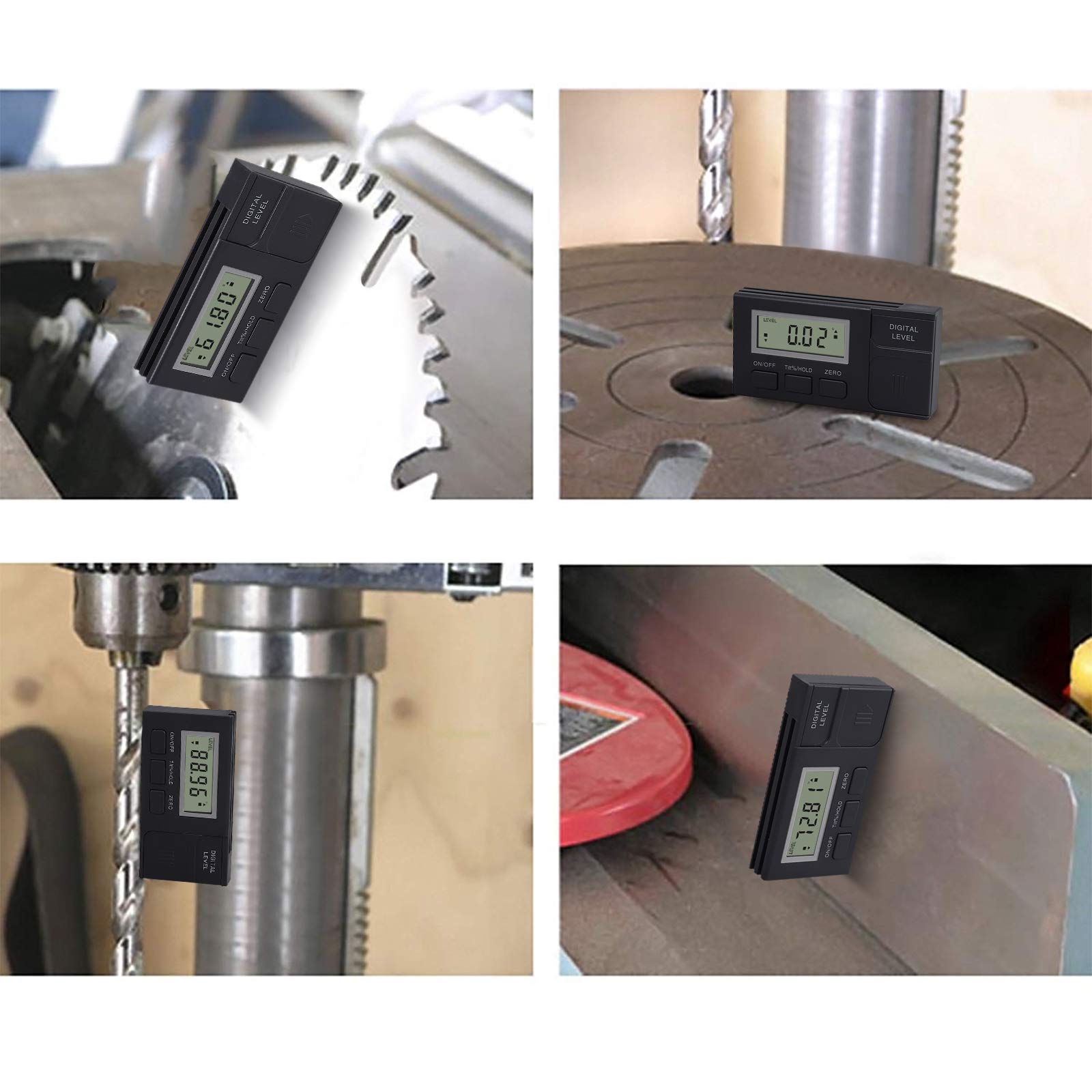 AUTOUTLET Inclinomètre Mini Rapporteur d'Angle Numérique Magnétique pour scie à Onglets 4 x 90 ° Rapporteur Menuiserie pour la Table la Meuleuse et la Perceuse