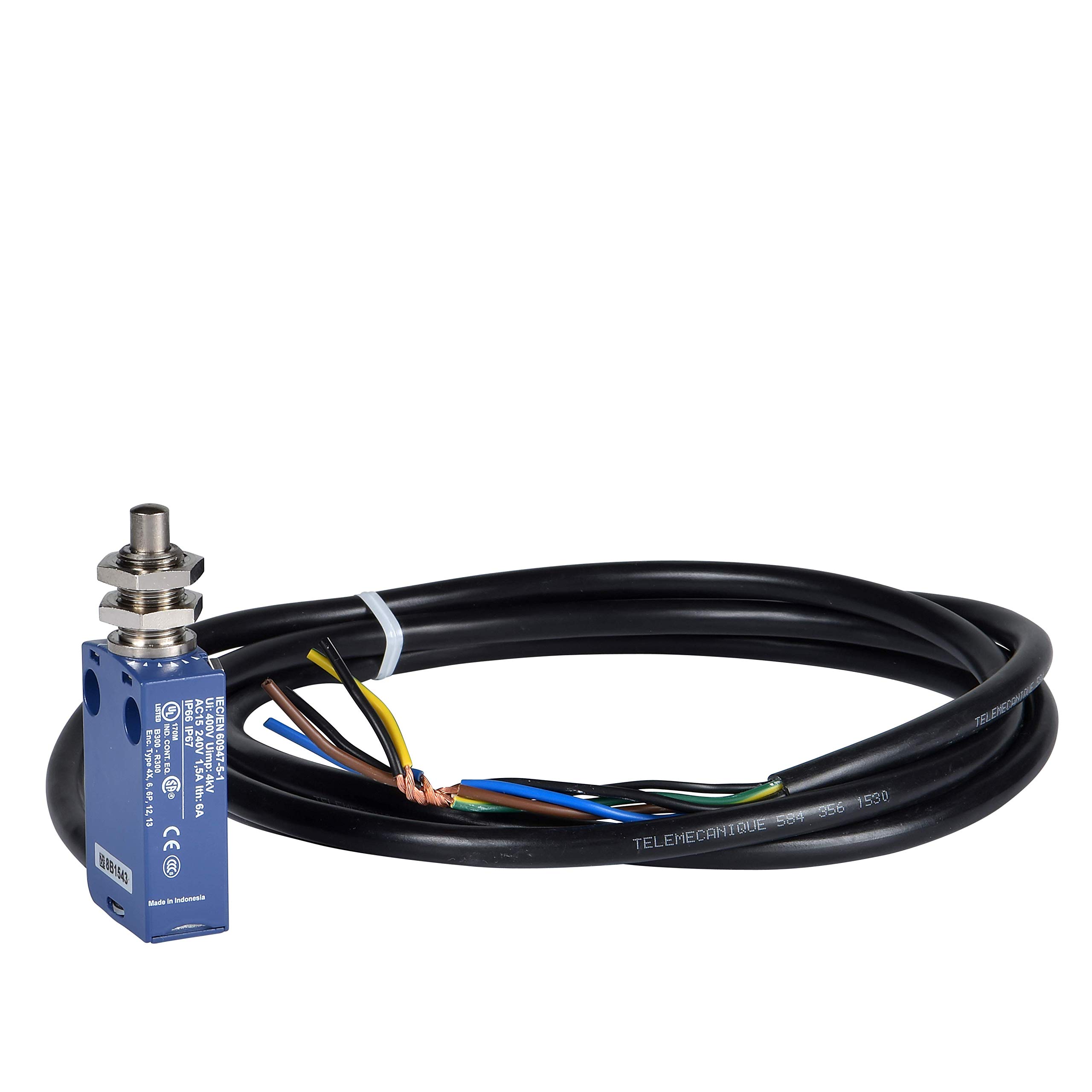 Schneider Electric XCMD21F0L1 OsiSwitch Métal Interrupteur de position M12 poussoir métal 1NC+1NO 1 m câble