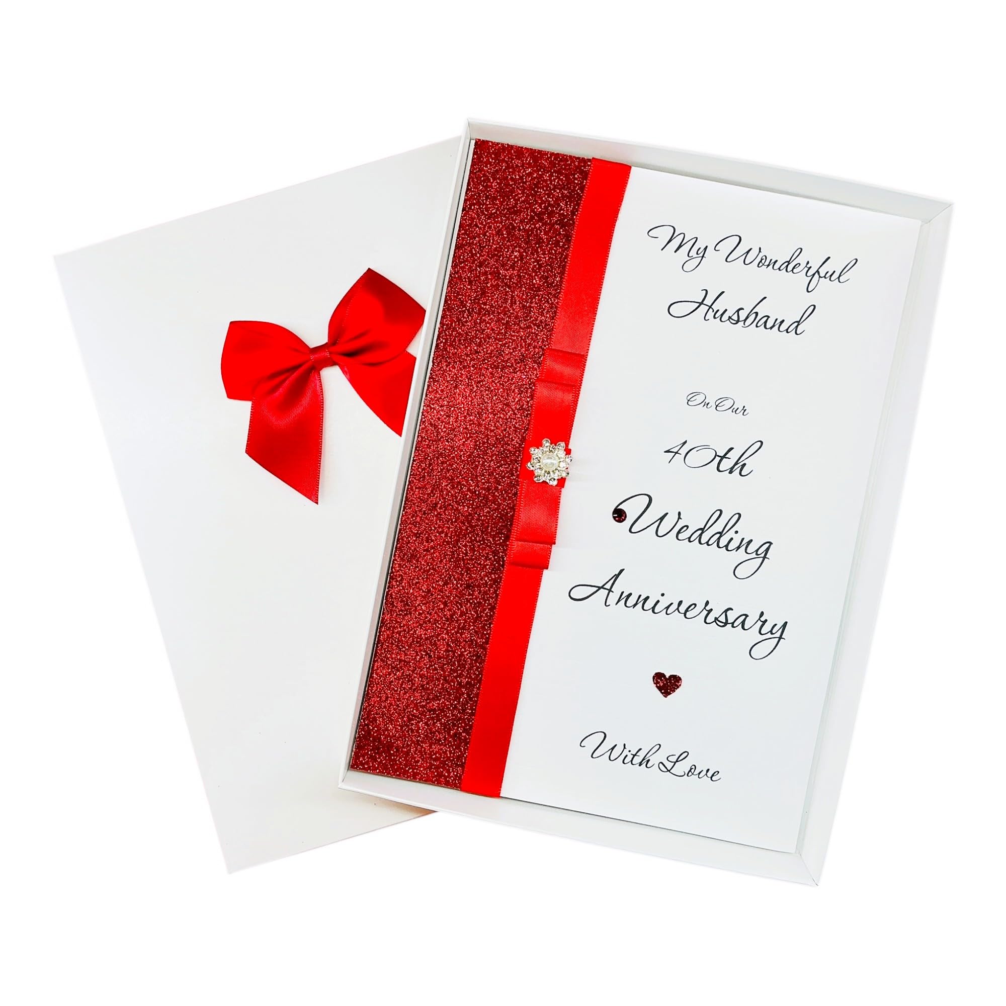 Husband 40th Wedding Anniversary Card Personalised Ruby – LB 96