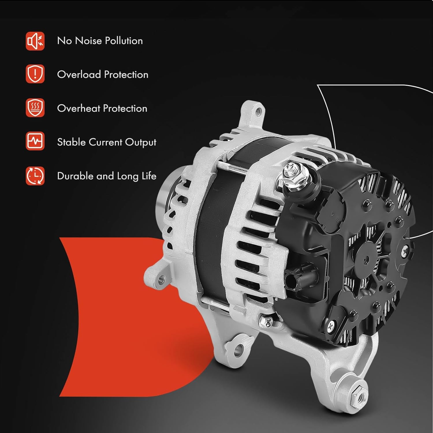 A-Premium Alternator Compatible with Subaru Forester 2017-2018 2.5L, 12V 150A 6-Groove Decoupler Pulley Clockwise, Replace# 23700AA921, 23700AB000