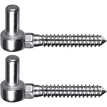 Insaga Gate Hinge M16 2 Heavy Duty Garden Gate Hinge Fence Gate Clamp J-Hook Bolt for Screw Stainless Steel Gate with 16 mm Pin for Wooden Fence / Garden Gate / Field Gate / Driveway 110 mm