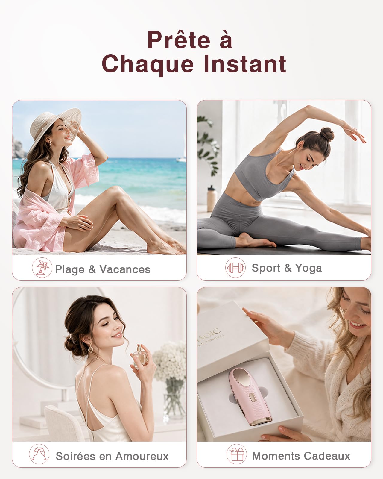 Épilateur Lumière Pulsée IPL avec Refroidissement, Épilateur Laser pour Femme et Homme, 9 Niveaux d’Énergie, 999900 Flashs, Épilation Laser à Domicile pour Aisselles, Maillot et Corps, ck1124
