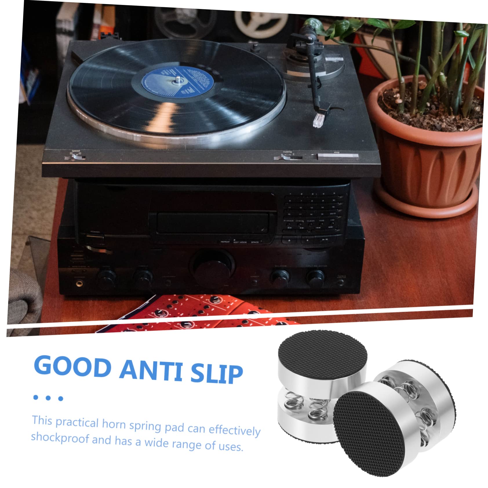Housoutil Materials Turntable Spring Feet Speaker Isolation Pads Vibration Dampening Stylish Living Room Decor