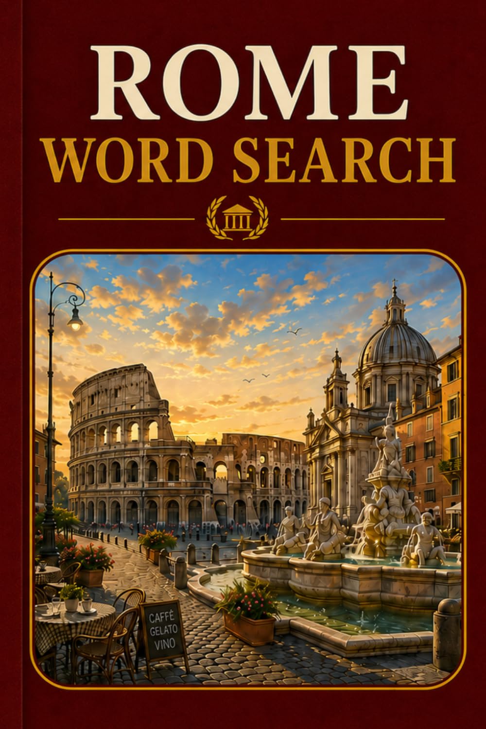 ROME WORD SEARCH: 6x9 Inches, 120 Pages | 60 word search Puzzles | Solutions Included|
