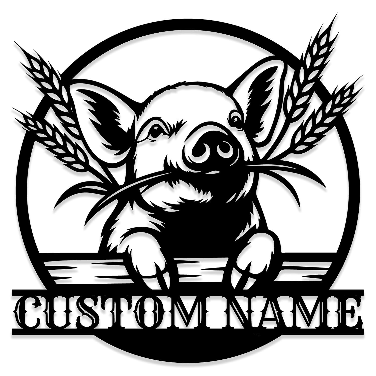 Oldeve Style-C Custom Pig Farm Metal Sign, Personalized Pig Ranch Wall Art, Pig Farm Sign, Metal Pig Farmhouse Decor, Farmer Gift (Style-C)