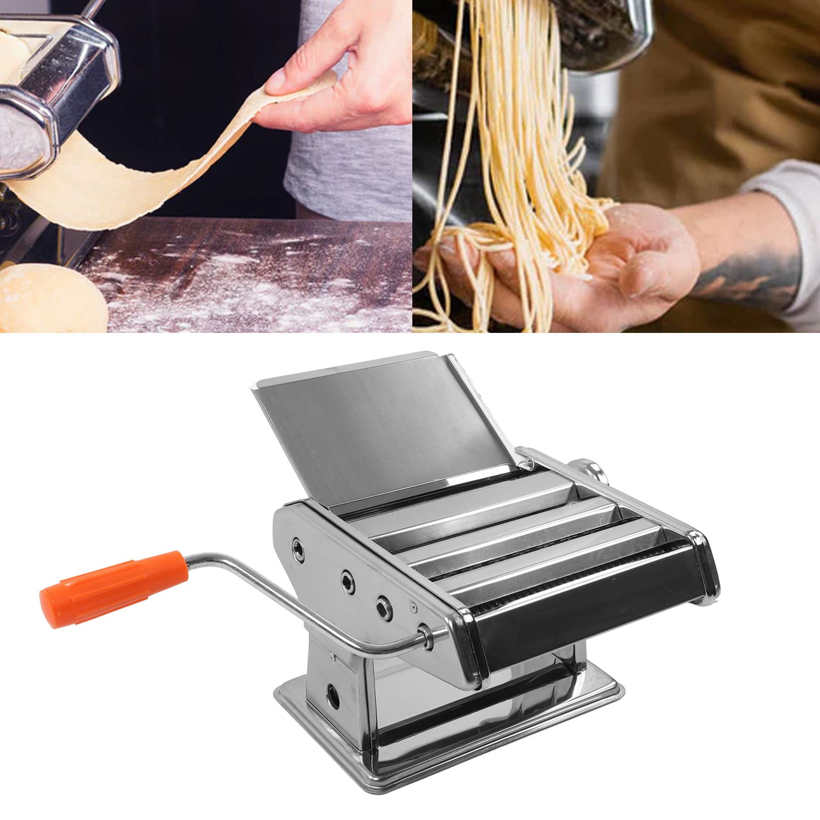 MANUALE PASTA MACHER MATCHE Acciaio inossidabile Regolazione dello spessore a 9 livelli con maniglia anti -slittamento per cucina domestica Usa facile da montare e funzionare