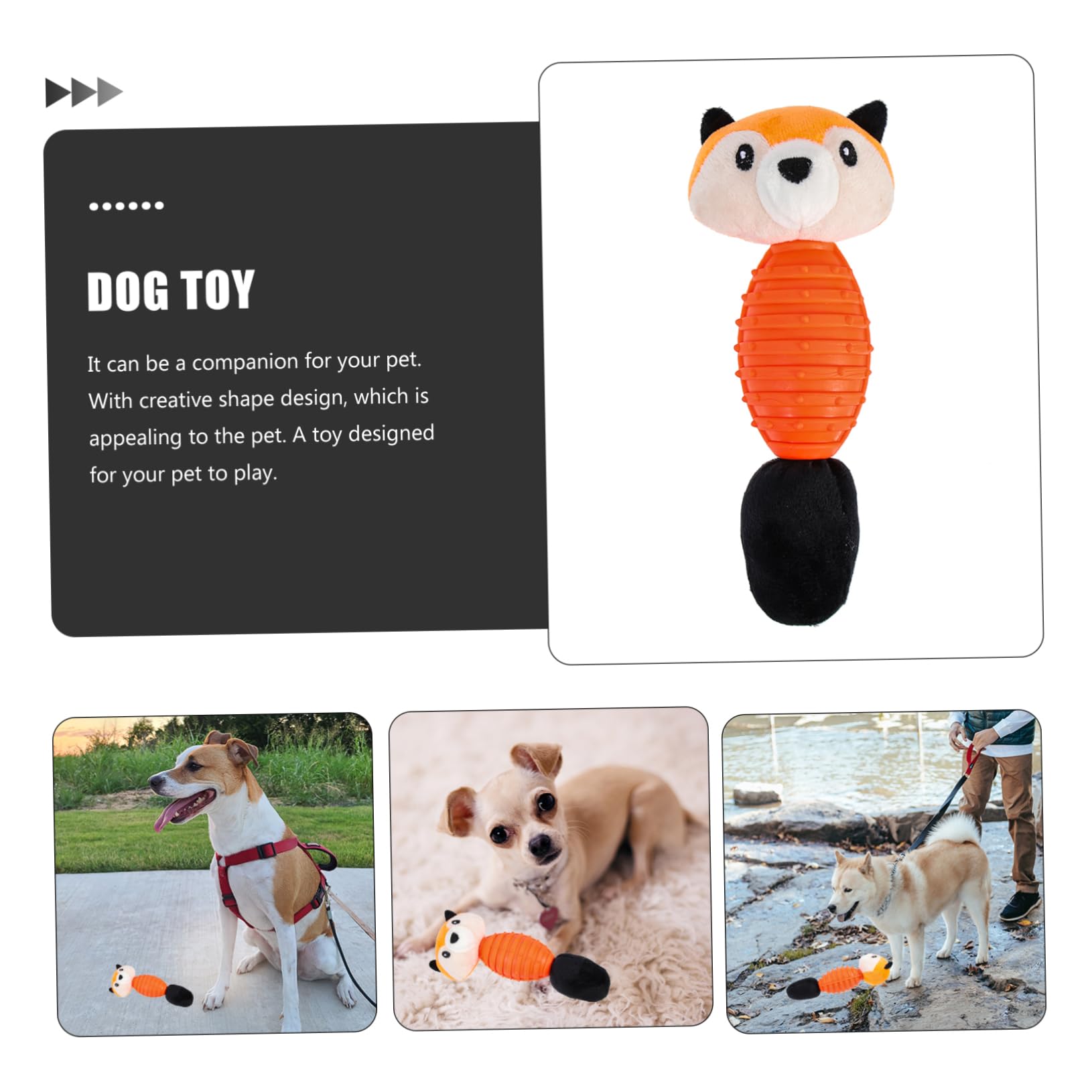 YARNOW 4pièces Jouet à Mâcher pour Chiens Jouet Interactif Et Peluche pour Nettoyage Et Amusement des Animaux Squeaky Forme De Renard pour Chiots