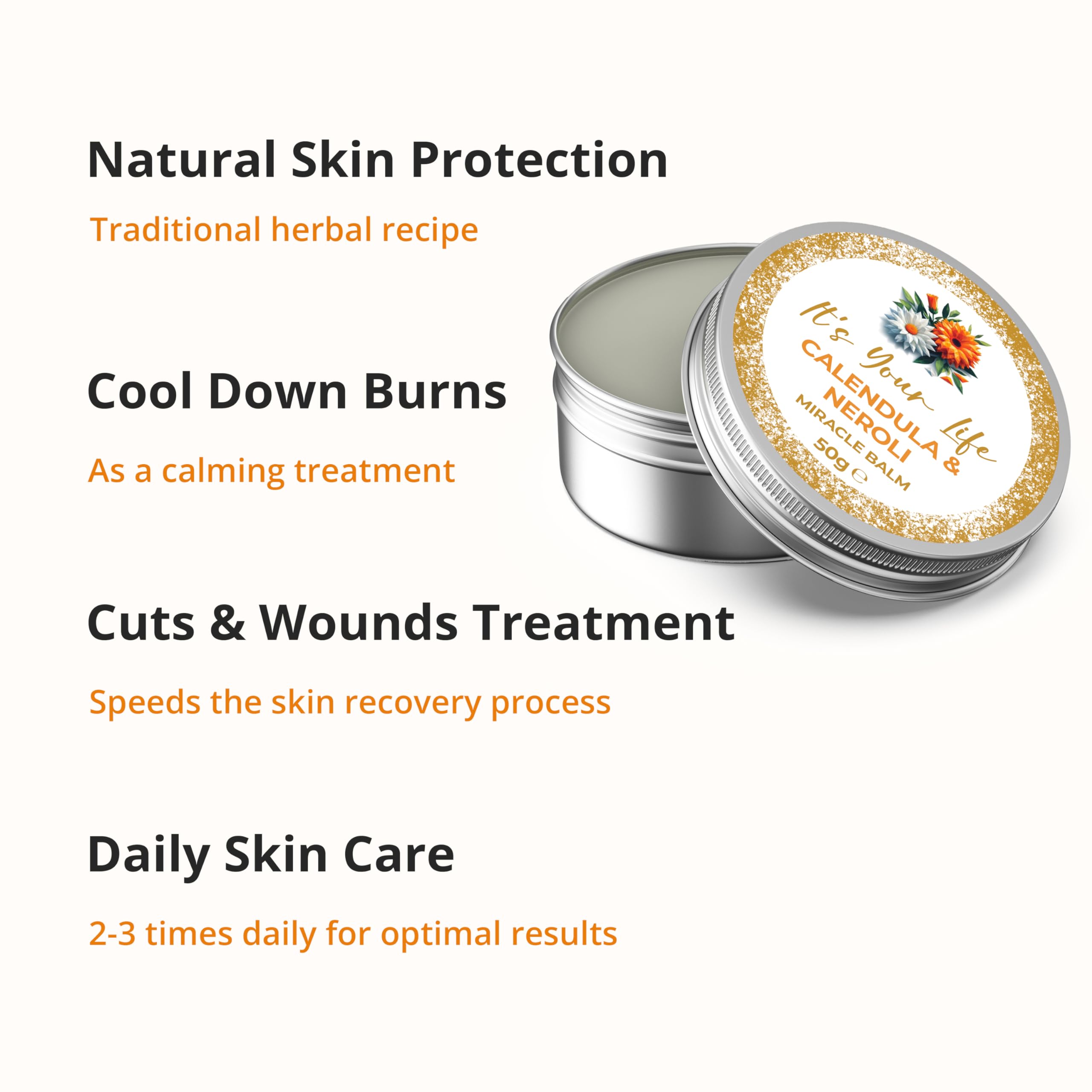 Miracle Balm, Calendula balm, Natural Skincare, as a, Wound Healing Cream, Scab Healing Cream, & - Image 3