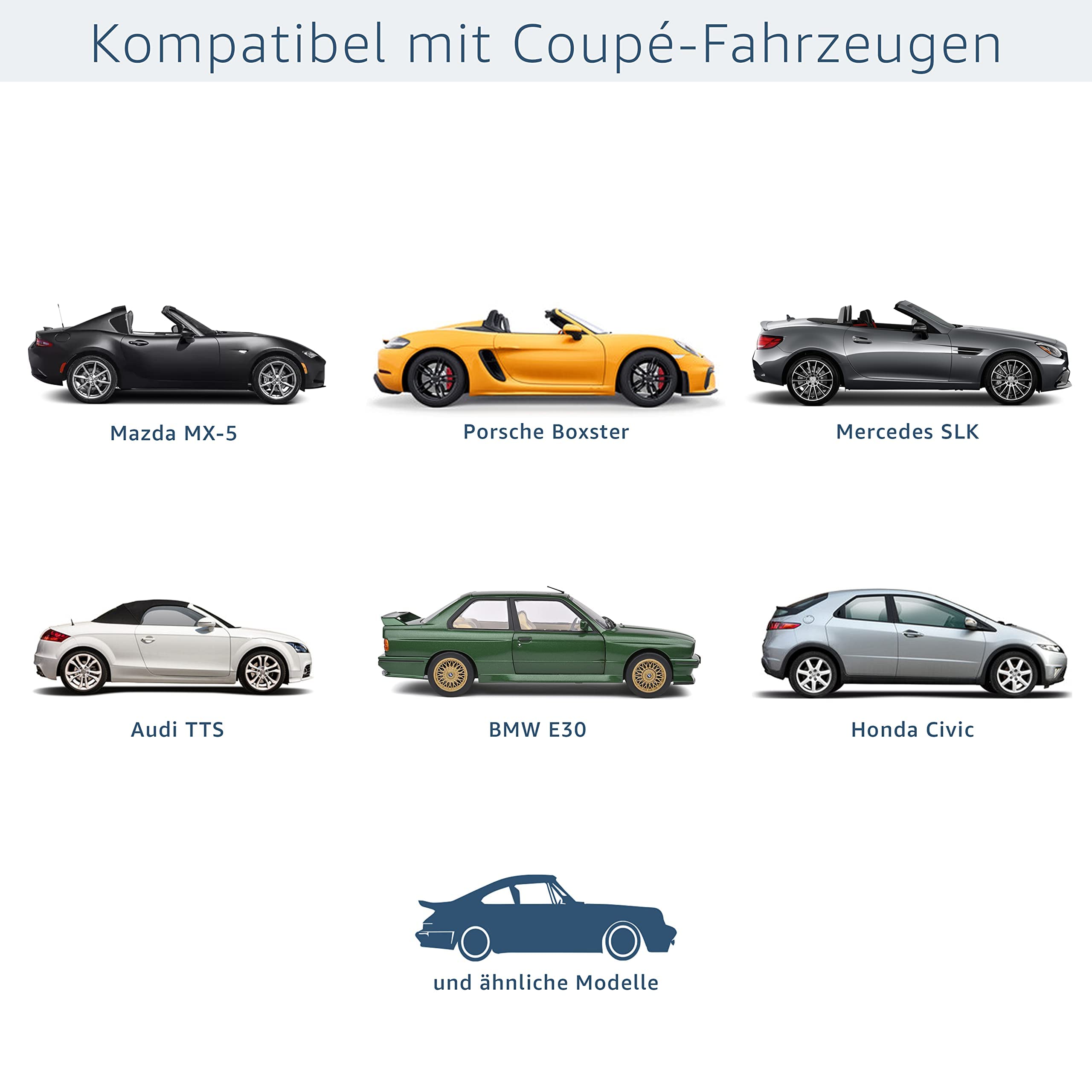 Cosmos - Autoabdeckung für den Innenbereich Kompatibel mit Allen Gängigen Coupé-Fahrzeugen, Elastisches, Atmungsaktives und Staubdichtes Gewebe, Weiche Auskleidung, Passgenauigkeit, Schwarz