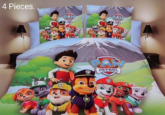 DANWRICH TEXTURE Cotton_Kids Version Comforter Set with 1 Double Bedsheet with 2 Pillow Covers and 1 Comforter_Colour-Multi-Size-90X100 Inch_Fabric-Cotton.