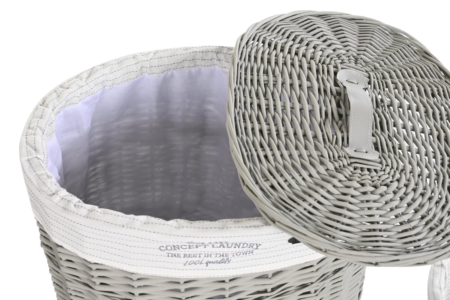 CESTA ROPA SET 5 MIMBRE POLIESTER 52X38X57 GRIS