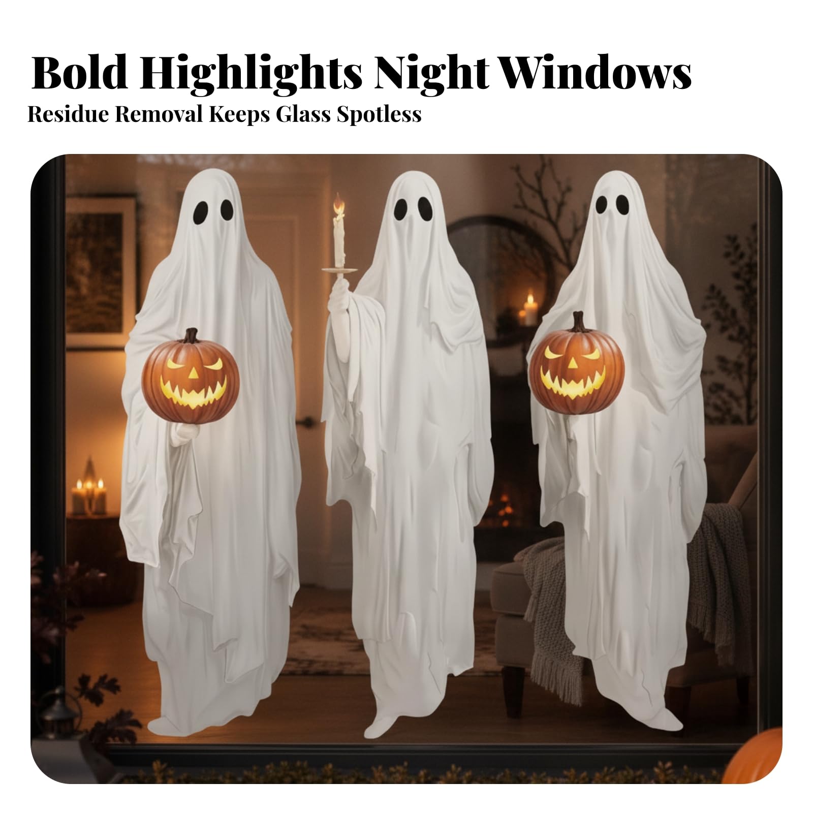 3 Pezzi Adesivo da Parete Impermeabile | Autoadesivo, Adesivo a Forma di, senza Residui, Decalcomania di Halloween, Grigio, 50x150cm