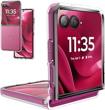Foluu Clear Case for Motorola Razr Ultra 2025 with Metal Tabs Holding Two Pieces, Hinge Protection, Slim Fit Scratch Resistant TPU Silicone Shockproof Protective Cover for Moto Razr Ultra 2025
