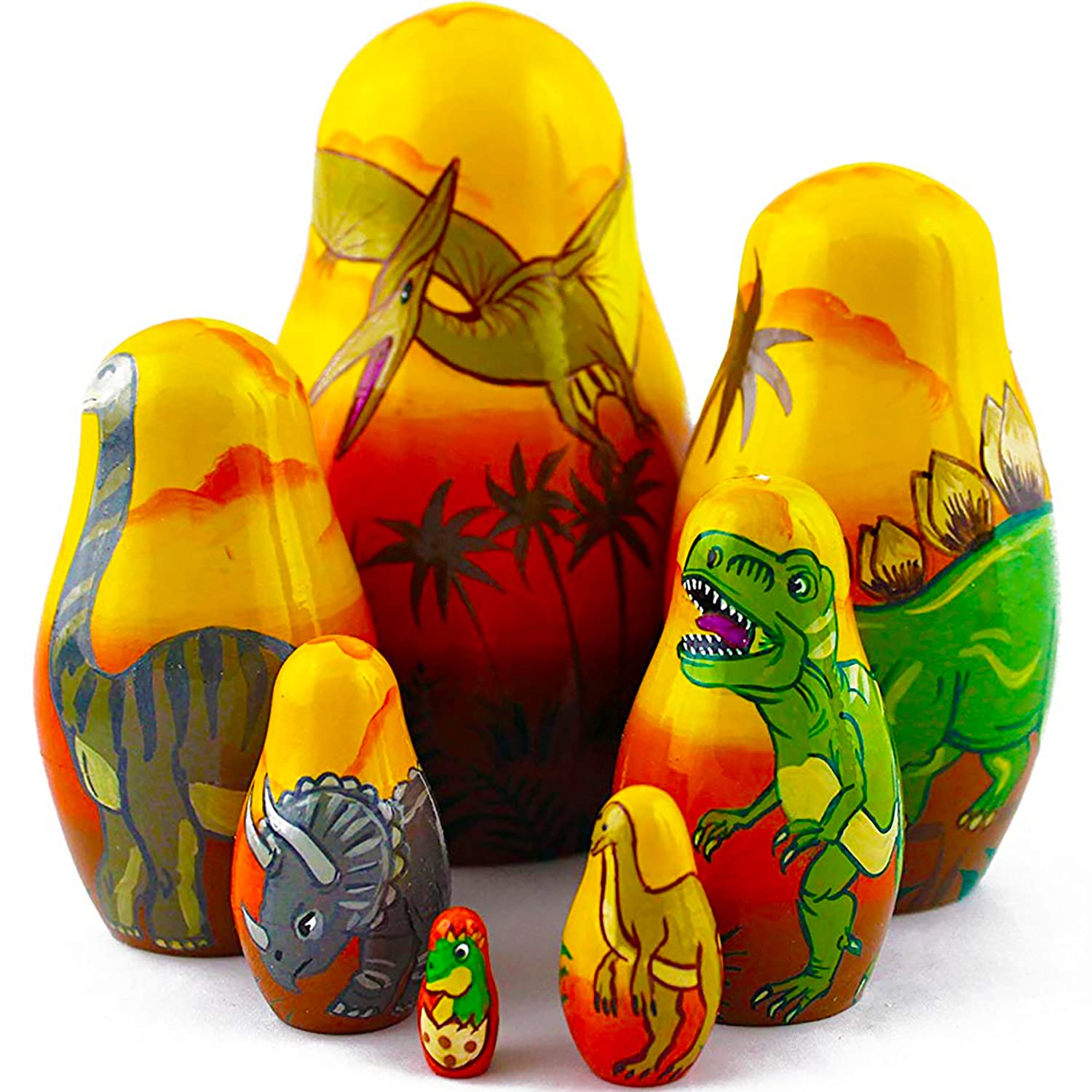 Buy Dinosaur Nesting Dolls Matryoshka Set 7 Dolls Dinosaur Toy