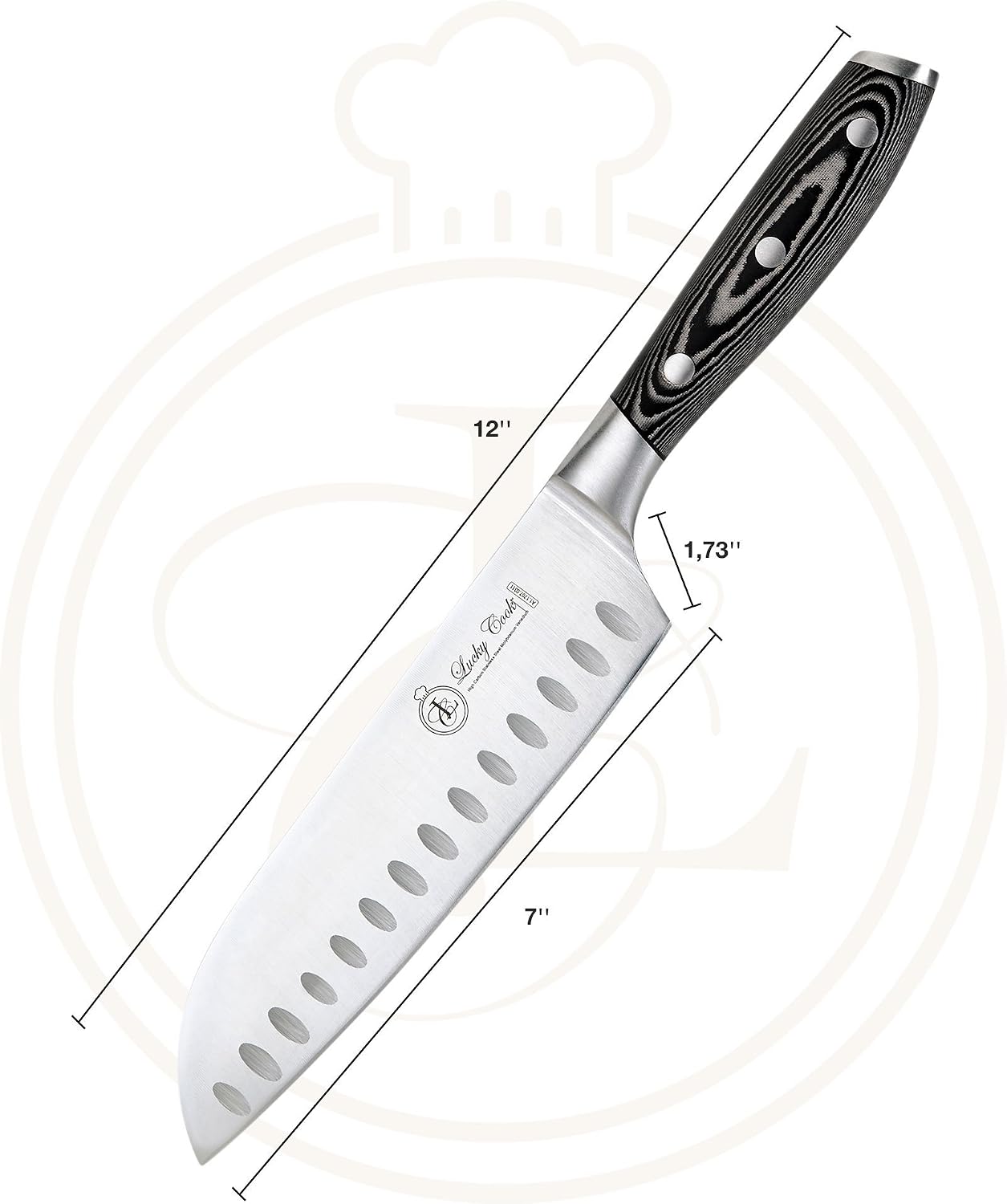 Exсluѕіvе Dіѕсоunt 60% Prісе Professional Santoku Knife 8 inch – Best Knife for Chopping, Slicing & Cutting - Very Sharp Carbon Steel Blade and Ergonomic Riveted Non Slip Micarta Handle - Stylish Gift Box