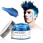 Blue Hair Color Wax Pomades 4.23 oz - Natural Hair Coloring Wax Material Disposable Hair Styling Clays Ash for Cosplay, Party (Blue)