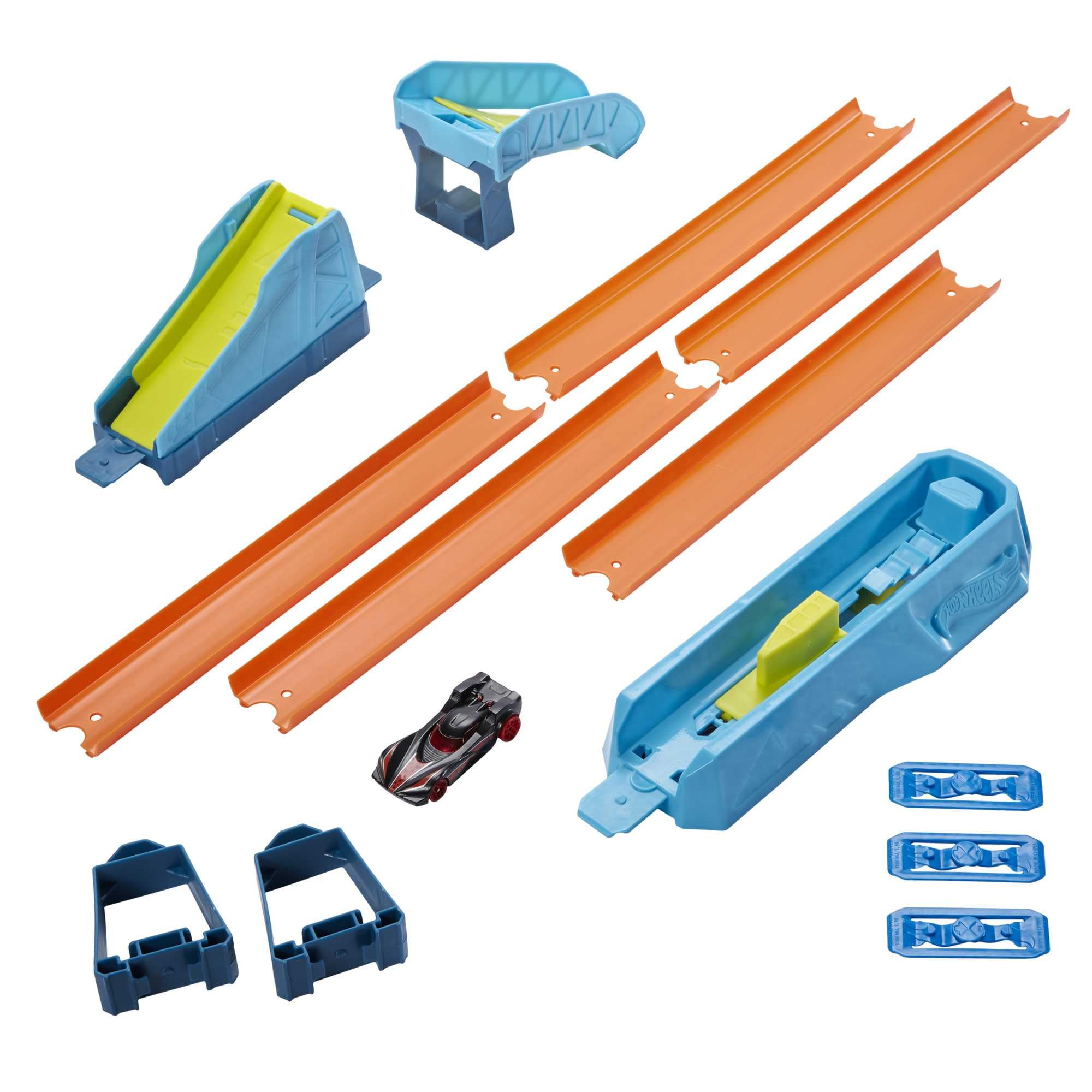 Hot Wheels Glc89 - Track Builder Nieograniczony Zestaw Akcesoriów do Skoku W Dal, Zabawkowy Tor Wyścigowy od 6 Lat