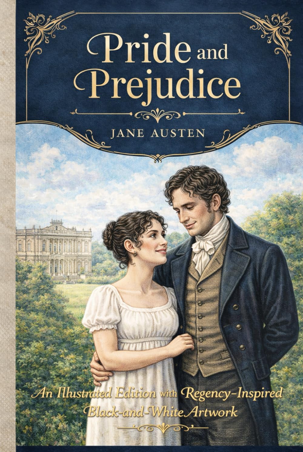 Pride and Prejudice: An Illustrated Edition with Regency-Inspired Black-and-White Artwork