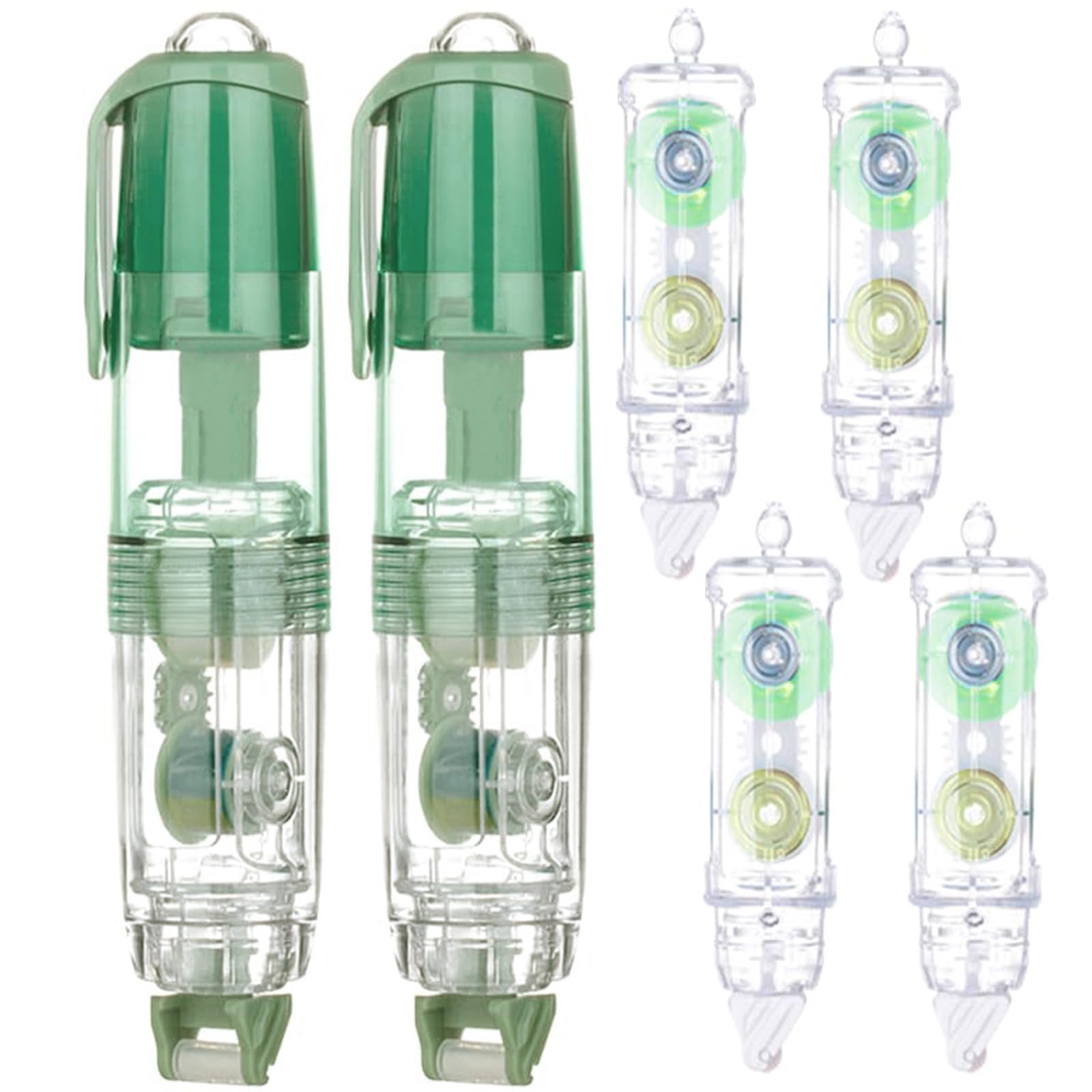 OonkafGlue Roller Permanent Adhesive, 2 Pcs Double Sided Tape Roller with 4 Pcs Tape Refills, Retractable Scrapbooking Glue Tape Roller, Adhesive Tape Dispenser Runner for Crafts and Arts Projects